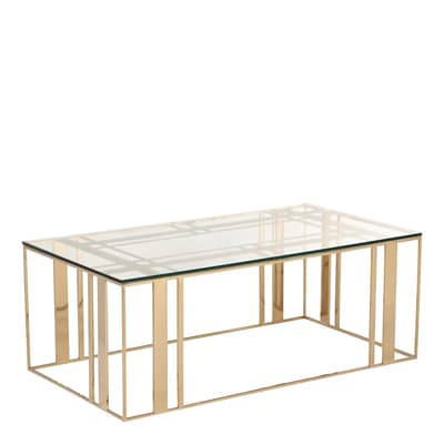 Lafayette Coffee Table, Glass/Polished Brasss