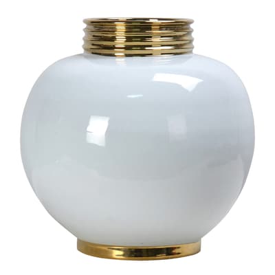 White Jar With Gold Edge