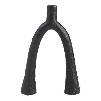 Zion Candle Holder Ceramic, Black