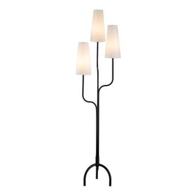 Poiset Floor Lamp, Matt Black/White Shade