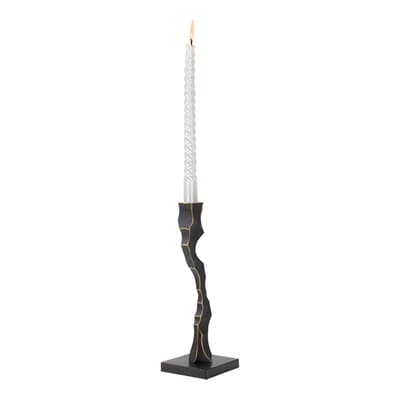 Storm Candlestick, Black Marble & Resin, Large