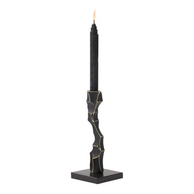 Storm Candlestick, Black Marble & Resin, Small