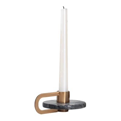 Bennet Candle Stick, Gold &Dark Grey/Small