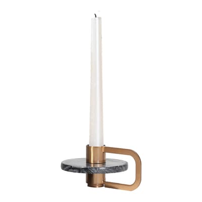 Bennet Candle Stick, Gold &Dark Grey/Large