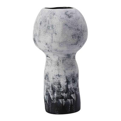 Lynton I Vase-Large Ceramic Vase-Black/White Gradien