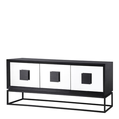 Etna Media Sideboard, Black Ash Veneer/Mirror