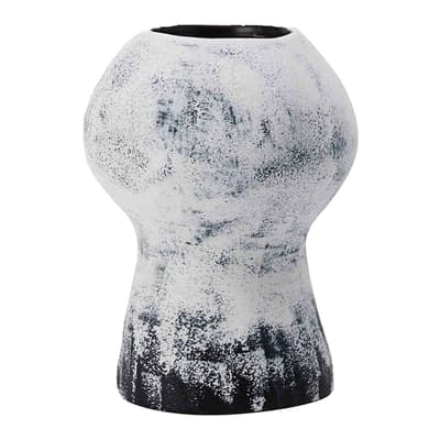 Lynton I Vase-Small Ceramic Vase-Black/White Gradien