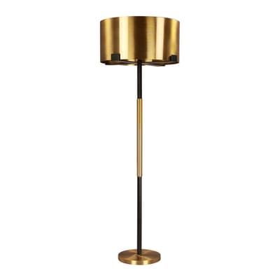 Hamilton Floor Lamp, Brushed Brass & Matt Black