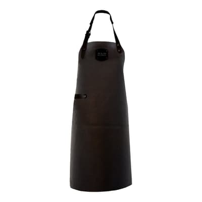 Global Black Leather Apron Black Straps 82x60cm