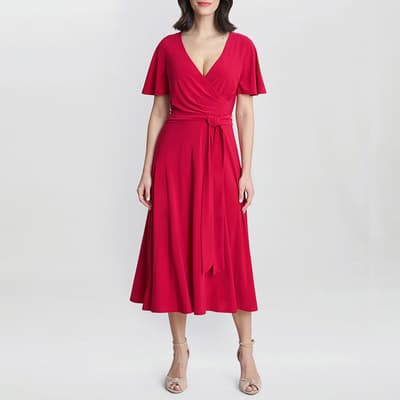 Red Donna Jersey Midi Dress