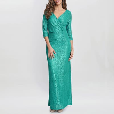 Turquoise Fearne Lace Wrap Maxi Dress