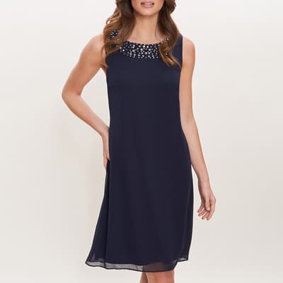 Navy Joseline Short Chiffon Jacket Dress