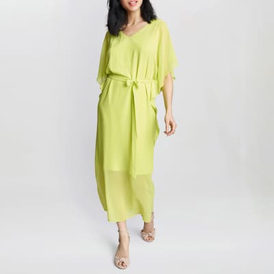 Lime Francesca Cold Shoulder Maxi Dress