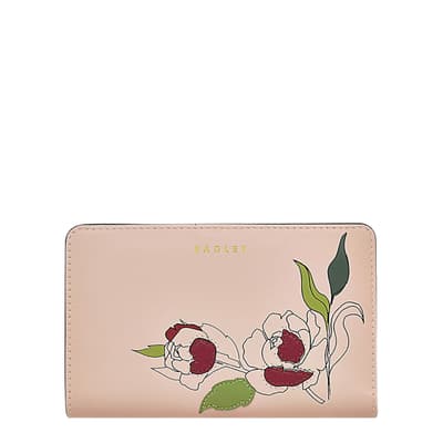 Prairie Pink Wild Roses Medium Bifold Purse