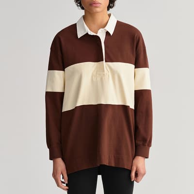 Brown Stripe Cotton Rugby Top