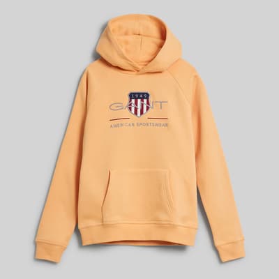 Teen's Coral Archive Shield Hoodie