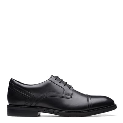 Men's Black Un Hugh Cap Leather Ocford Shoes