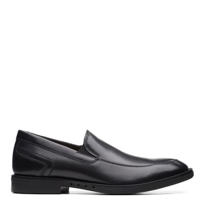 Men's Black Un Hugh Step Leather Loafers