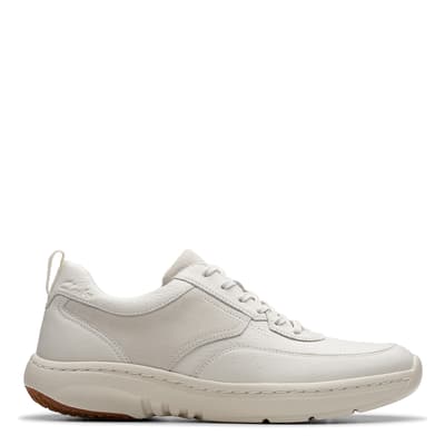 Men's White ClarksPro Leather Trainers