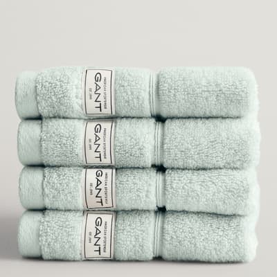 Blue 4 Pack Face Towels