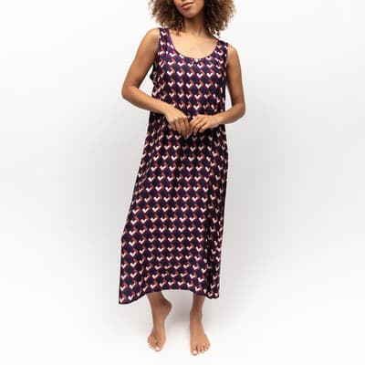 Navy Southbank Geo Print Nightdres