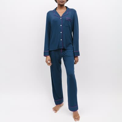 Blue Southbank Liva Modal Jersey Pyjama Set