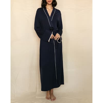 Navy Spitalfields Jersey Dressing Gown