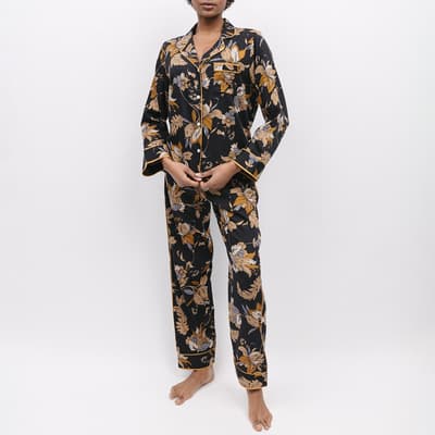 Black Brixton Floral Print Pyjama Set