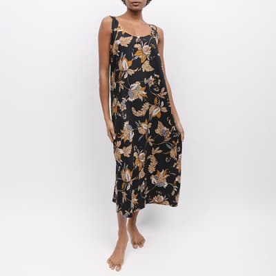 Black Brixton Floral Print Nightdress