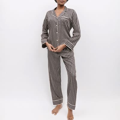 Black Brixton Geo Print Pyjama Set