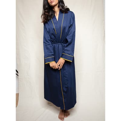 Navy Chelsea Long Dressing Gown