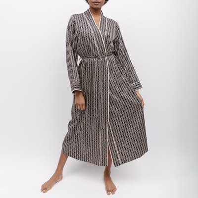 Black Brixton Geo Print Long Dressing Gown