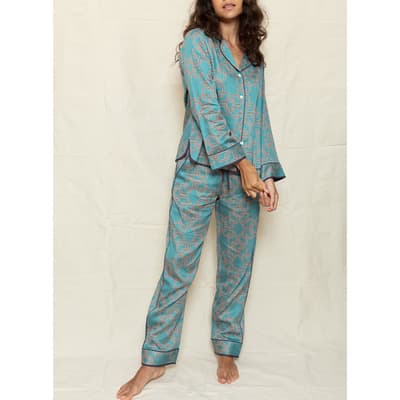 Blue Soho Chain Link Print Pyjama Set