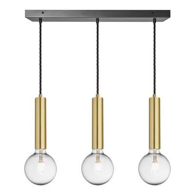 Sleek Cylinder 3 Wire Cluster Lights - Brass