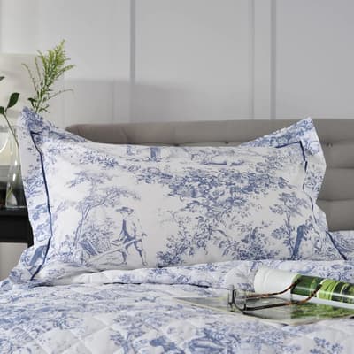 Toile De Jouy Pair of Oxford Pillowcases, Blue