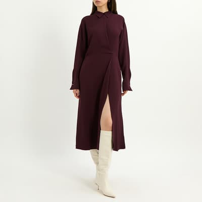 Plum Wrap Front Dress