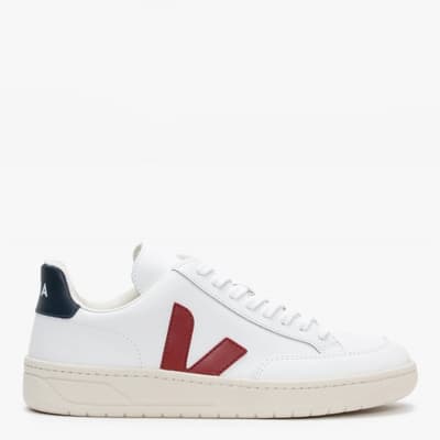 Men's White Marsala Nautico Leather V-12 Trainer