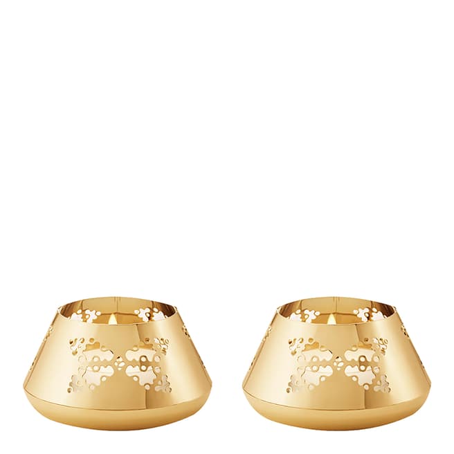 Georg Jensen Tealight Set of 2 18KT Gold Plated