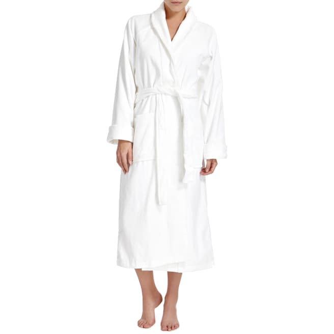 Cottonreal White Deluxe Terry Towelling Cotton Robe
