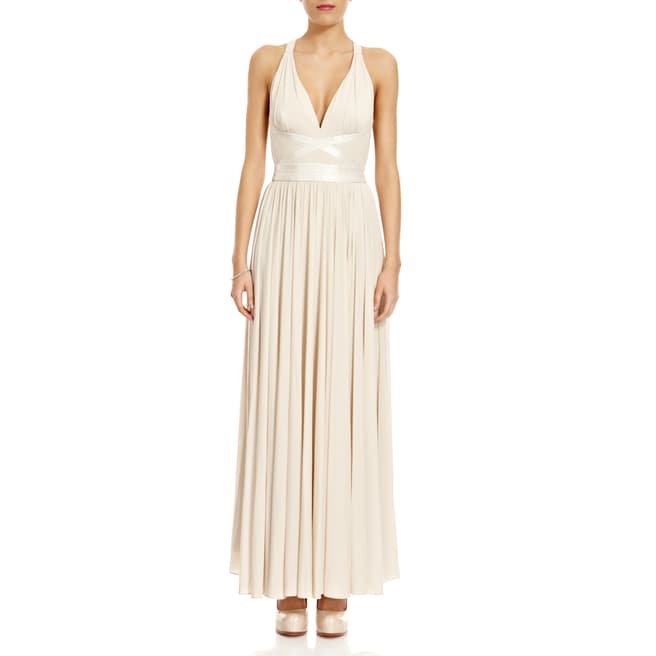 Coast Champagne/Silver Ari Halter-Neck Maxi Dress