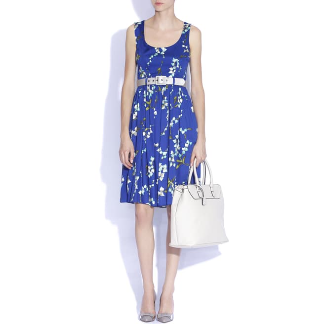 Nissa Blue Floral Print Dress