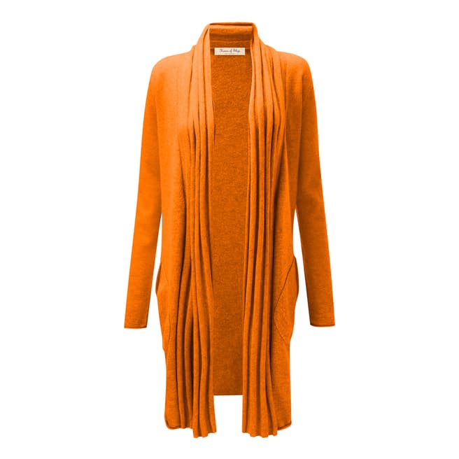 Scott & Scott Orange Waterfall Cashmere Cardigan