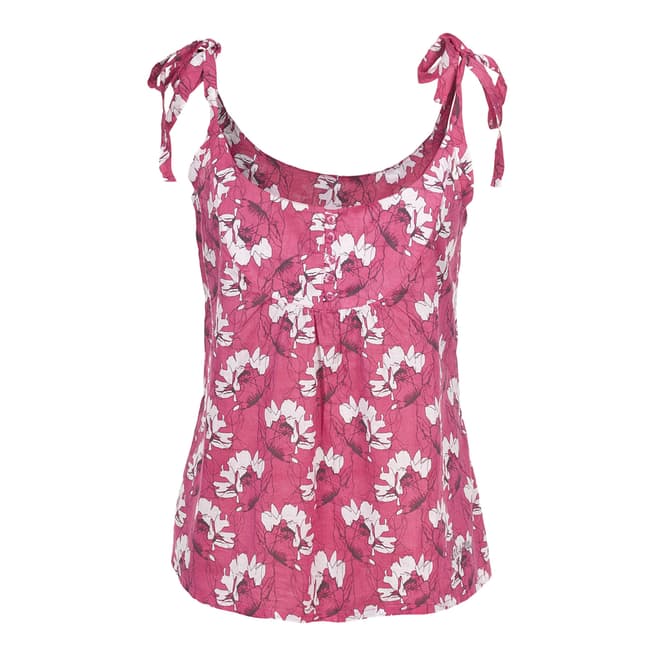 Trespass Women's  Pink Nounou Petal Print Cotton Top 