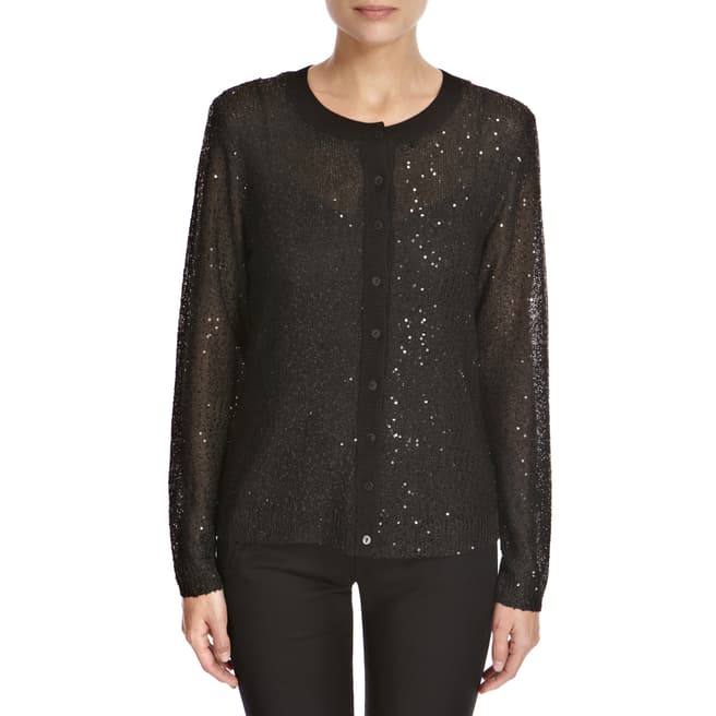 Planet Black Sequin Sheer Cardigan