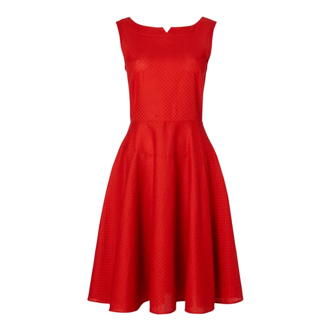 Boutique by Jaeger Red Maria Pique Cotton Dress