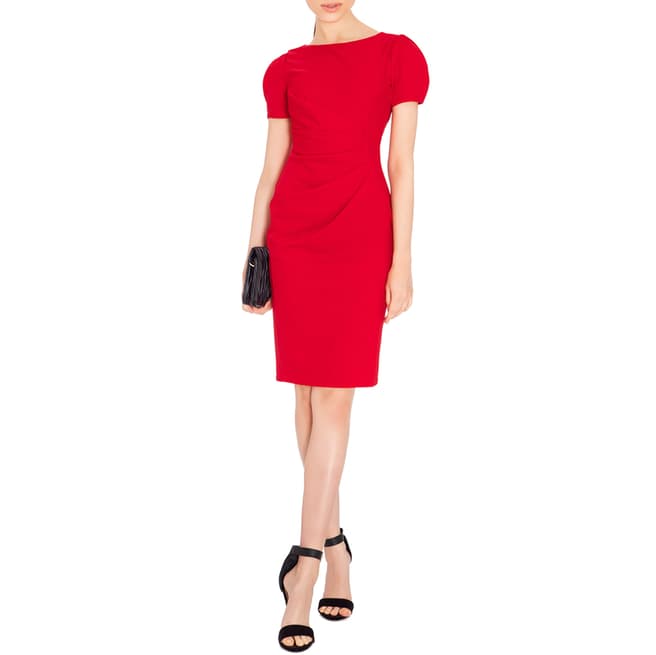 Goddiva Red Ruched Stretch Dress