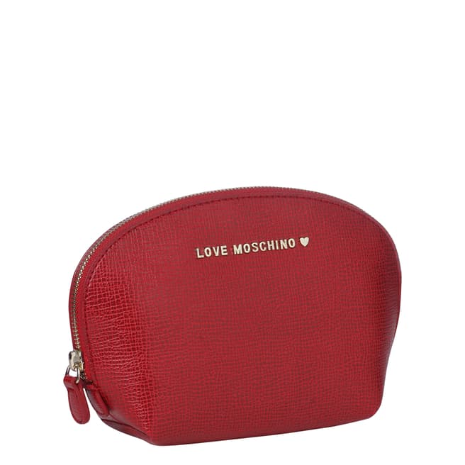 Love Moschino Red Python Print Pouch