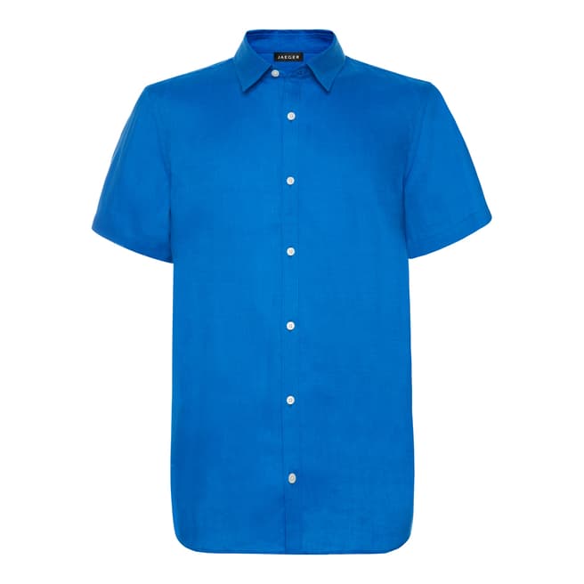 Jaeger Bright Blue Linen Shirt