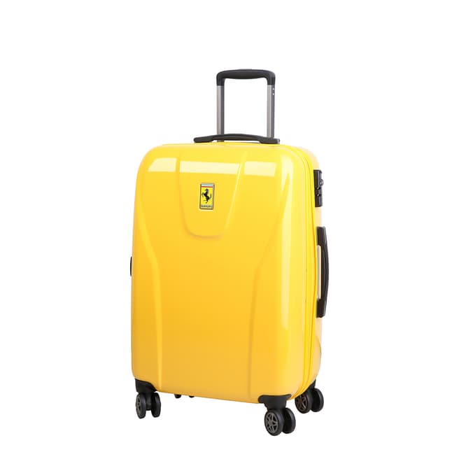 Ferrari Yellow Four Wheel Medium Trolley Suitcase