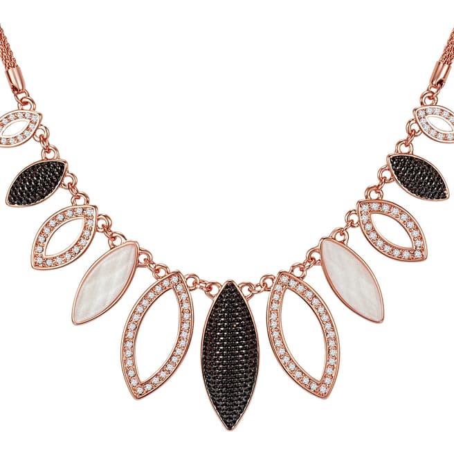 Lilly & Chloe Rose Gold/Black Swarovski Crystal Elements Necklace